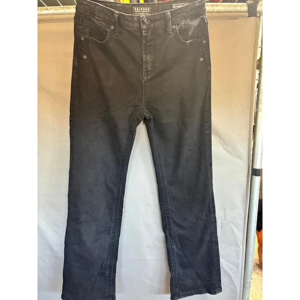Salvage Supply Co Madness Straight Relaxed Fit Black Jeans Boys Size 16R Buckle
